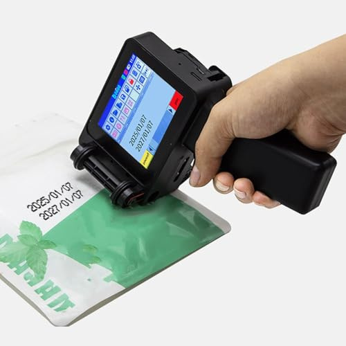 VBESTLIFE Pistolet D'imprimante à Jet d'encre Portable, avec écran Tactile HD LED 4,3 Pouces N6, sans Cartouche 12.7mm, pour L'impression de Codes à Barres QR