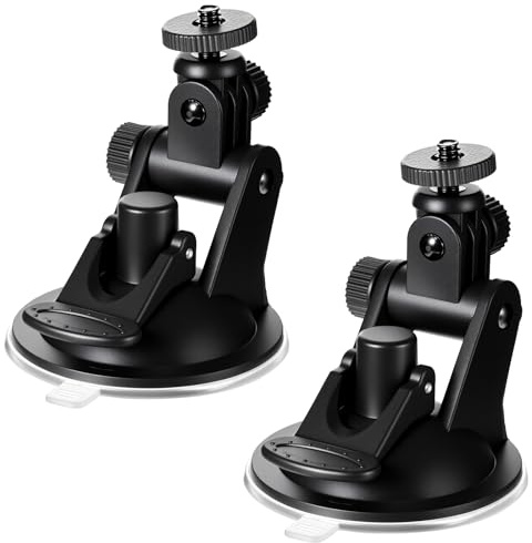 2PCS Dash Cam Suction Cup Mounts, Car Camera Mount, Windshield and Dashboard Suction Cup Mounts, Camera Mount for Car Dashcam, GPS Driving DVR, Phone Bracket, Action Camcorder, Video Recorder