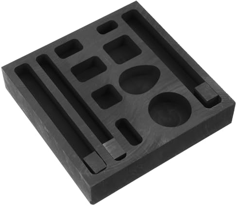 Toyvian Moule à Lingots Rectangulaire en Graphite Haute Densité 11 Trous pour Fusion Or Argenté Outil de Coulée Métal Bijouterie Creuset Moulage Précision pour Atelier Artisan
