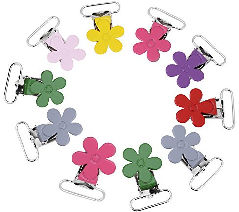 Fdit Nappklämmor, 10 St Blandade Färger Plommonformade Hängslen Clips Bärbara Lätta Söta Järnhängslen Klämmor för Kostymer, Smycken, Byxor
