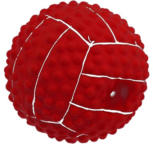 Veemoon Mâcher pour Chiot en Latex Rouge, Balle Sonore Résistante aux Morsures, Interactif de Dentition pour Chien, Fourniture Molaire et Nettoyage Buccal, pour Jeu et Soin Dentaire
