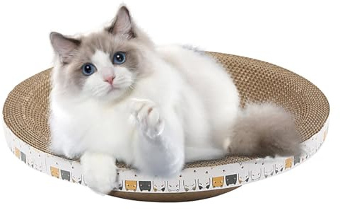 Rascador de cartón para gatos, rascador de cartón para gatos en forma de | cuenco de alta densidad para rascar | postes de cartón para rascar almohadillas para gatos que duermen en interiores