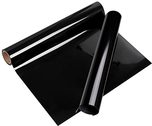 VINYL FROG Heat Transfer Vinyl Roll HTV Vinyl - 30.5x155cm Black Iron on Vinyl for T-Shirts, Heat Press Vinyl for DIY Craft Designs (Black)