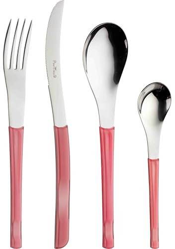 SERVIZIO 24 PZ. POSATE LINEA CINEMA (LILLA) Pintinox Set da 24 Posate Serie Cinema in Acciaio Inox Nichel Free, con Manico Colore: Lilla