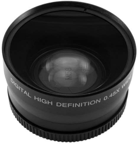 Hersmay 58mm 0.45x Weitwinkel + Makro-Vorsatzlinse Fuer alle Kameras und Camcorder mit 58mm Größe Objektiv-Filtergewinde