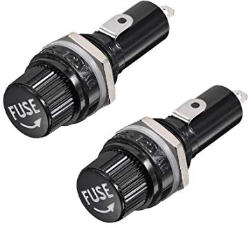 sourcing map 2Stk.15mm Gewinde Schraubkappe Panel montiert 6x30mm Sicherungshalter AC 125V / 15A 250V / 10A