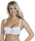 Rosme Women's Balconette Bra with Push Up Effect Plus Size Sexy Lace Demi Half Cup Bra Underwired Low Cut Mesh Bras, White, Size 40E