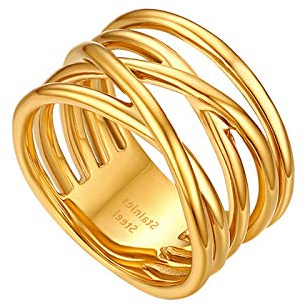 Flongo BFF, midiringar för kvinnor, bloggare, fingerknut, stapelring, silver, guld, korsad design