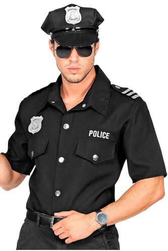 W WIDMANN MILANO Party Fashion - Polizei Kostüm Herren | Hemd Kurzarm für Police Officer Uniform, Karneval und Mottoparty