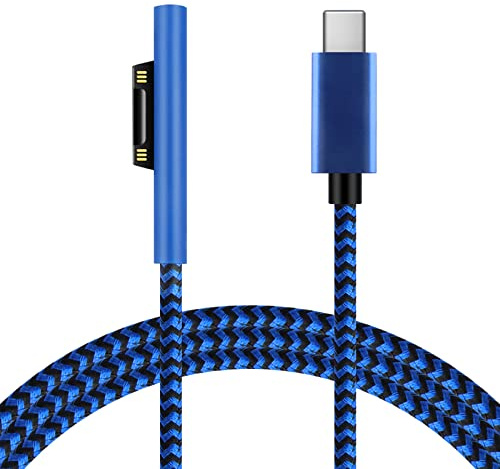 Sisyphy Surface USB C Ladekabel, 1.8M Nylon Geflochtene, 45W 15V3A USBC-Ladegerät PD-Netzteil erforderlich, kompatibel mit Microsoft Surface Pro7 Go2 Pro6 5/4/3 Surface Laptop1 / 2/3