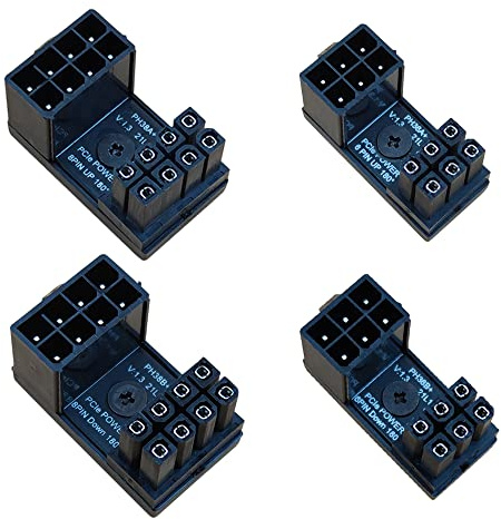 COMeap 8-polig 6-polig 180 graders adapter, GPU VGA PCIe 8-polig 6-polig U-vridning 180 graders vinkelkontakt strömadapterkort för stationära grafikkort