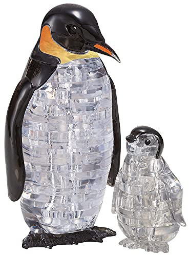 Crystal Puzzle | 3D Pinguinpaar | Transparentes Design | 43 Teile | Bausatz für Kinder und Erwachsene | HCM Kinzel