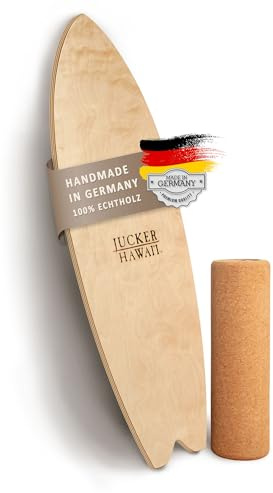 JUCKER HAWAII Balance Boards – Originale Balanceboards seit 2007 – Made in Germany aus 11 Schichten Birkenholz – Verschiedene Shapes & Designs – Für Kinder & Erwachsene – Zubehör wählbar