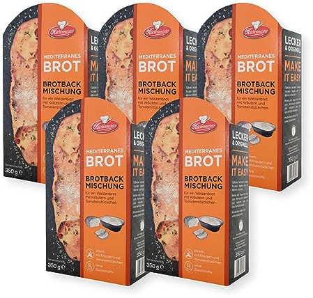 BIELMEIER 1,75 KG KÜCHENMEISTER Brotbackmischung mit Backschale Mediterranes Brot a 0,35 KG Frießinger Mühle