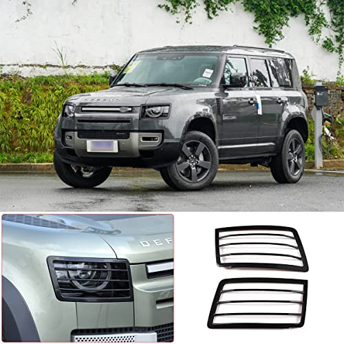 DIYUCAR Metal Front Fog Lamp Protector Frame Headlight Protector Trim For LR Defender 90 110 2020-2022 Car Exterior Accessories