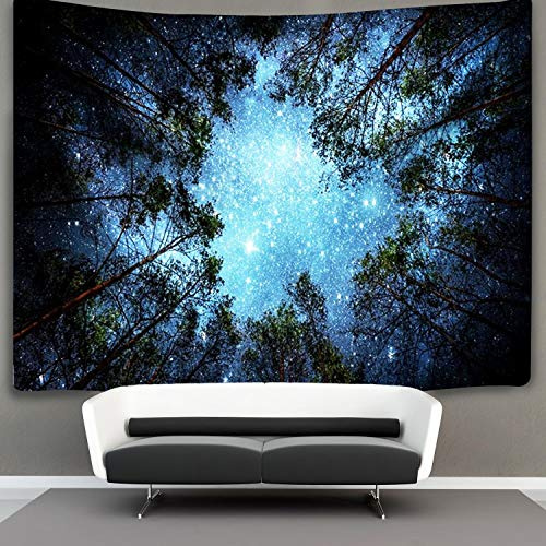 YISUMEI Gobelin mit Sternenwald-Motiv, Galaxie, für Schlafzimmer, ästhetischer Nachthimmel, Wandteppiche, zur Zimmerdekoration (M/130 x 150 cm)