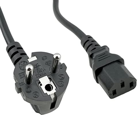 (EU) European Power Cord 3 Prong (CEE 7/7 to IEC320 C13) Compatible with Most PCs, Monitors, scanners, Printers 6-Feet (EU European)
