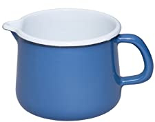 Riess, 0672-129, Schnabeltopf Ø 12cm, NATURE BLUE DARK, Emaille, Vol. (rec.): 1,0 Liter, Made in Österreich, LBH: 19,0x13,6x11,0cm, 0,450kg, Induktionskocher kompatibel, Gasherd geeignet, Ofenfest