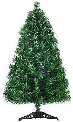 Künstlicher Mini-Kiefernbaum mit Kunststoffständer für Schaufenster, Büro, Kinderzimmer, Urlaubsdekoration, kleiner Weihnachtsbaum, unbeleuchteter Tisch-Weihnachtsbaum-Grün 45 cm/1,5 ft (Grün 90 cm/