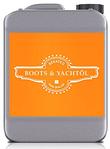 Yachtöl Bootsöl 10l - Teaköl Holzöl Holzschutz - wirkt farbvertiefend, trocknet farblos durch, natürlich, lösemittelfrei, UV-fest, witterungsbeständiges Pflegeöl - BEKATEQ BE-277
