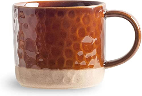Einzigartige Suppentasse Behälter Kaffee Tee Suppenschalen, Suppentasse mit Griff, Keramik, mikrowellenfest, niedliche Frühstücksschalen for Kaffee, Dessert, rot-vertikale Stange, 14 x 10 x 8,5 cm, 50