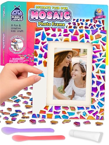 Decorate Your Own Mosaic Picture Frame Craft Kit for Girls Ages 8-12 | Mosaic Tiles, Arts & Crafts for Girls Ages 6-8, Birthday Gift, Creative Learning, Family At Home Activity