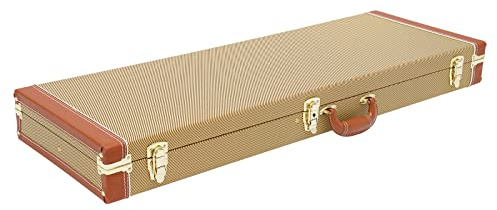 Caskunbsy E-Gitarre Hartschalenkoffer, Gitarrenkoffer, Abschließbar Rechteckig E-Gitarren Case Box mit Schlüssel Guitar Case, ST TL Stil Hartschalenkoffer mit Lock Latch Polsterung (Gelb)