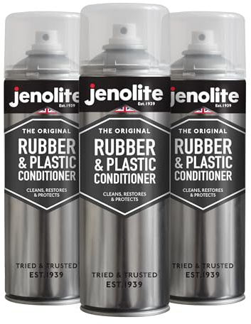 JENOLITE Aerosol av gummi och plast | Restorer och skydd | 3 x 500 ml | Tar bort rester och polering och återställer färg | Förhindrar frysning och uttorkning
