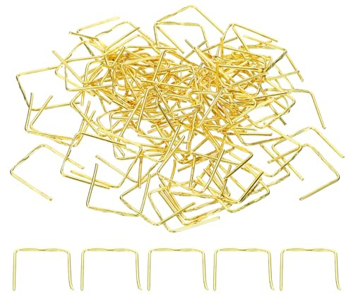 PATIKIL 14x14mm Copper Chandelier Connector Pins, 100Pcs Chandelier Crystal Clips for Fastening Crystals Parts, Chandelier Replacements, Gold