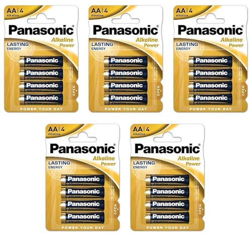 PANASONIC Confezione da 5 blister da 4 batterie alcaline Power Bronze LR6 AA 1,5 V