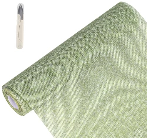 SWAWIS Tischband Grün Tischläufer Rolle 30cmx5M Leinenoptik Tischband Hochzeit Geburtstag Vintagegrün für Tischdeko Hochzeit Geburtstag Taufe Deko