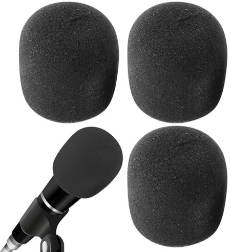 3 Pack Microphone Covers Foam Mic Covers Microphone Windscreen Microphone Pop Filter Microphone Cover Replacement Suitable for Most Standard Handheld Microphone