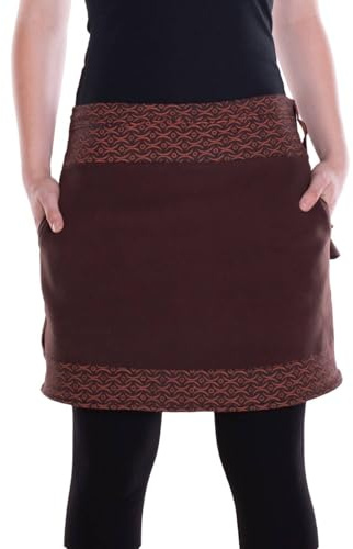 Vishes - Alternative Bekleidung - Thermorock Warmer Damen Winterrock kurz Taschenrock aus ECO-Fleece braun 42