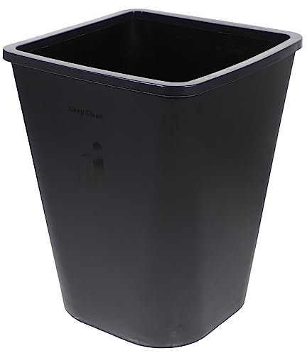 HOMOCONO Cubo De Basura Cuadrado Hogar Negro, Sin Tapa, Tamaño Compacto, Material Resistente, Diseño Simple, Adecuado Para Oficina, Cocina y Baño, 1 Unidad