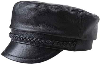 Herbst Leder Unisex Militär Hut Warme Outdoor Erste Schicht Schaffell Leder Hut Militär Hut Frauen(XXL 59 60cm)