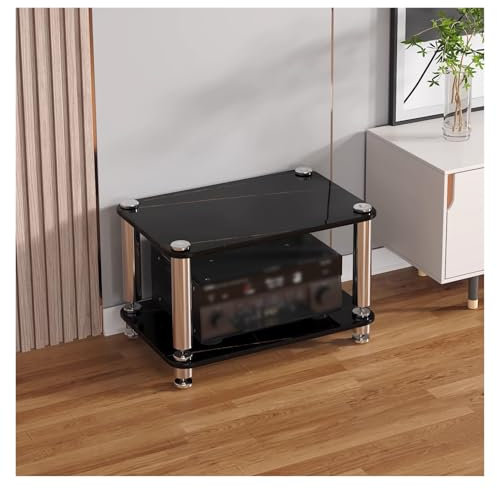 1 2 3 4 Tier Heavy Duty Audio Video Equipment Rack Stereo Receiver Component Cabinet, Media Stand Game Console Storage Unit, CD Record Player Speaker Amplifier Turntable Corner Shelf For Hom