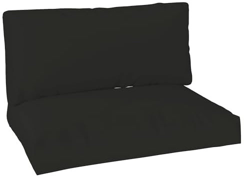 Outsunny 2 Seater Pallet Furniture Cushions Pallet Cushions, UPF20+ 220gsm Fabric, 20 cm Thick Outdoor Seat Pads, Black