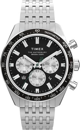 Timex Men's Waterbury Chronograph 41mm Watch - Black Bracelet Black Dial Stainless Steel Case