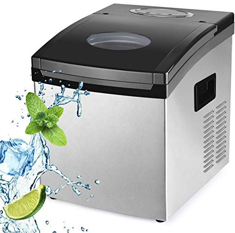 Macchina per il ghiaccio elettrica portatile automatica di grande capacità - 33 libbre in 24 ore 24 ghiaccio pronto in 12 minuti Macchina per cubetti di ghiaccio per feste in campeggio barbecue da b