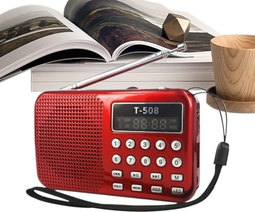Pavsicgn Radio Portátil | Radios Portátiles Pequeñas Am/FM - Dispositivo Musical con Pantalla LED y Compatibilidad con Teléfonos y Portátiles para Viajes y Exteriores