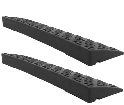 Alipis 2 Pezzi Rampe di Soglia per Porte in Plastica Nero, Rampe di Carico per Scooter e Carrozzina, Resistenti alle Intemperie per Sicura Camminata e Guida