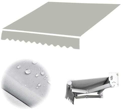 Tessuto di ricambio per ombrellone da giardino da 3/3,5/4 x 2,5 m, impermeabile, copertura di ricambio durevole