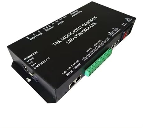 WS2811 WS2812B WS2815 RGBIC SPI-TTL Led Streifen Licht Controller T8K Musik + DMX Konsole 8 Kanäle Port Mit Mic In,Spaß beim Kreieren