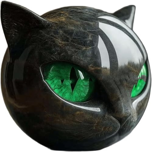 Maikaibuzi Scultura in pietra di gatto nero di lusso, elegante decorazione per la casa e pezzo d'arte pronto da regalare, cristallo intagliato a mano e pietra curativa, graziosa decorazione regalo per