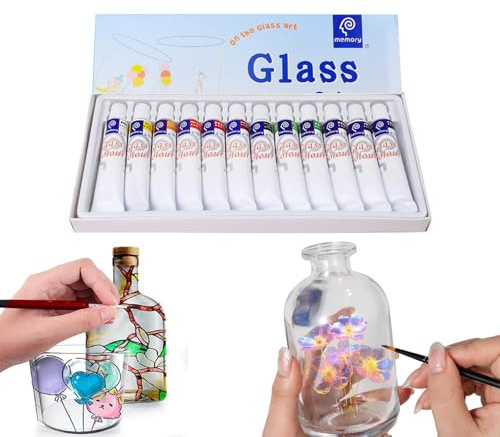 Nurila Keramik Bemalen Set,12 Farbe Porzellanfarbe Set, Porzellanfarbe Spülmaschinenfest Porzellanfarbe,12ml*12 Ideal Zum Tassen Bemalen, Keramik Bemalen, Kreative Projekte Auf Glas, Porzell