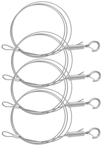 Toddmomy 4 pièces Kit de Câbles de Suspension Réglables Acier Haute Résistance avec Crochets Fil Métallique pour Accrocher Tableaux Miroirs et Œuvres Art Montage Sécurisé à Ajustable