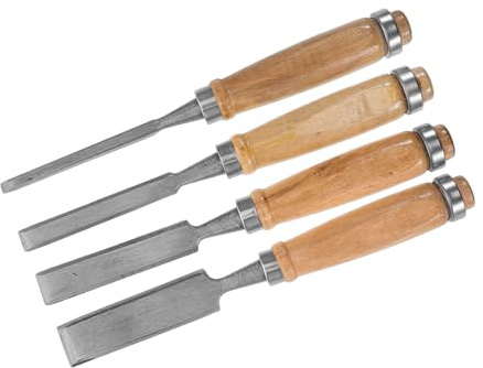 Cabilock 4pezzi Scalpello per Legno Scalpello Legno Custodia in Ghisa Fai da Te Precisione