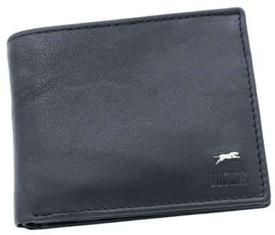 JAGUAR Portafoglio Uomo Pelle Vera Dotato di Scomparti Carte con Protezione RFID, Portamonete Banconote e Documenti, Idea Regalo Uomo dal Design Classico, Leggero (soli 70gr) Blu - Modello 2