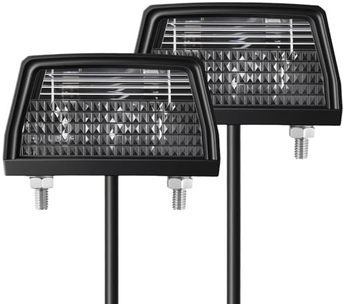 EYPINS 2×Luz Matrícula Halógena para Remolque con Homologación E-Mark, C5W Universal 5W 12V Blanco Cálido, IP54 PC Carcasa, para Remolque,Camión,Moto,Coche Clásico