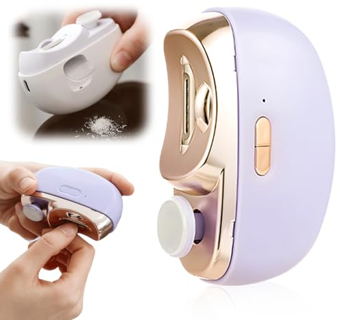 Coupe Ongle Electrique, 2026 Nouveau 2 En 1 Coupe Ongle Lime Électrique avec 2 Vitesses, Rechargeable Coupe-ongles électrique avec Lumière LED pour Enfants Adultes Personnes Âgées (Violet)